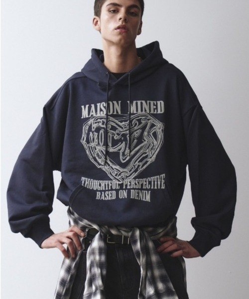 ALAND(エーランド)の「MAISON MINED/DOODLEハートフーディー(パーカー・メンズ・グレー/ボルドー/ネイビー・LARGE/MEDIUM)」の15枚目の写真