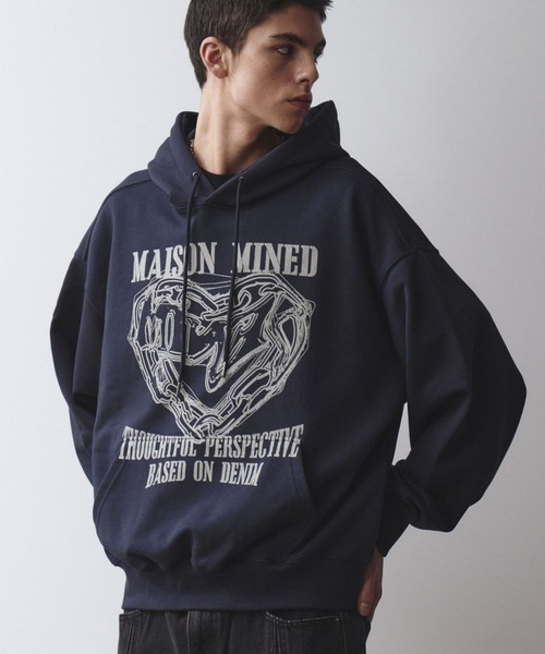 ALAND(エーランド)の「MAISON MINED/DOODLEハートフーディー(パーカー・メンズ・グレー/ボルドー/ネイビー・LARGE/MEDIUM)」の16枚目の写真