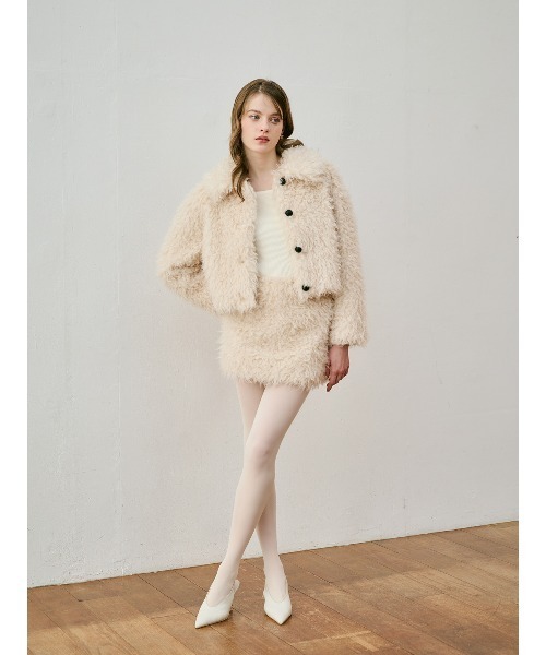 EIMY ISTOIRE(エイミーイストワール)の「ECOPEL FOUXFUR MINI SKIRT(スカート・レディース・アイボリー・38/36)」の7枚目の写真