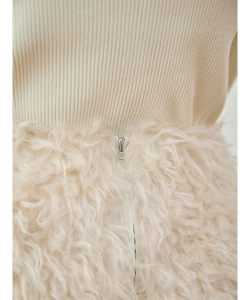 EIMY ISTOIRE(エイミーイストワール)の「ECOPEL FOUXFUR MINI SKIRT(スカート・レディース・アイボリー・38/36)」の12枚目の写真