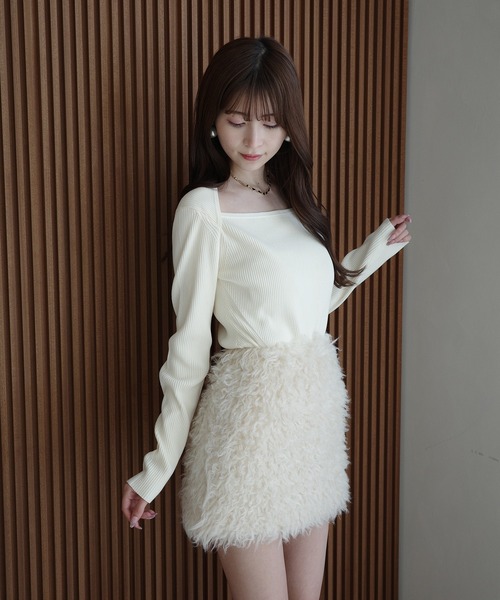 EIMY ISTOIRE(エイミーイストワール)の「ECOPEL FOUXFUR MINI SKIRT(スカート・レディース・アイボリー・38/36)」の19枚目の写真