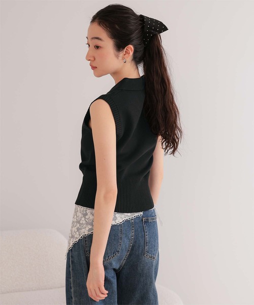 miette(ミエット)の「ダブルボタン襟付きノースリーブニット(ニット/セーター・レディース・チャコール/ブラック/アイボリー・M/S/L)」の14枚目の写真