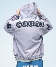 SEQUENZ（シークエンズ）の「SEQUENZ (シークエンズ) ロゴアップリケ フード付き フルジップ デニムジャケット ウォッシュ加工（ブルゾン）」