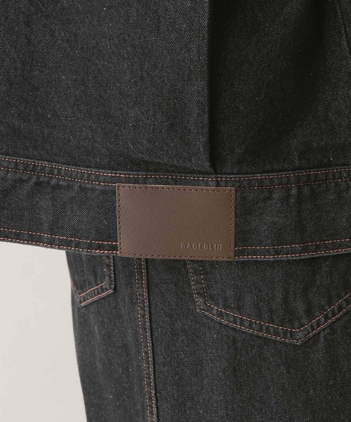 RAGEBLUE（レイジブルー）の「ステッチデザイン/ロールアップジップデニムブルゾン/セットアップ対応（デニムジャケット・レディース・ブルー/ブラック・FREE）」の20枚目の写真