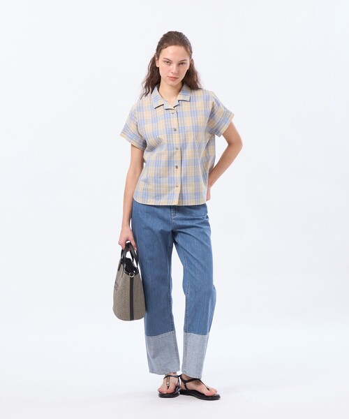 MACKINTOSH PHILOSOPHY(マッキントッシュ フィロソフィー)の「コットンリネンカラーブロックデニム(デニムパンツ・レディース・ブルー/ダークネイビー・36/38)」の3枚目の写真