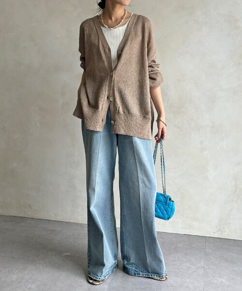 DouDou（ドゥドゥ）の「【WEB限定】ペーパーヤーン前後2WAYカーディガン（カーディガン/ボレロ・レディース・ブルー/ブラック/ベージュ・FREE）」の15枚目の写真