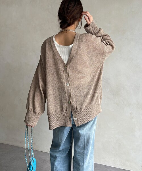 DouDou（ドゥドゥ）の「【WEB限定】ペーパーヤーン前後2WAYカーディガン（カーディガン/ボレロ・レディース・ブルー/ブラック/ベージュ・FREE）」の21枚目の写真