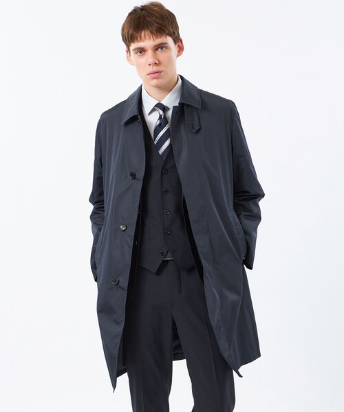 MACKINTOSH PHILOSOPHY(マッキントッシュ フィロソフィー)の「中空トラスナイロン WELLINGTON(ウェリントン)(ステンカラーコート・メンズ・ブラック/ダークネイビー・38/40)」の2枚目の写真