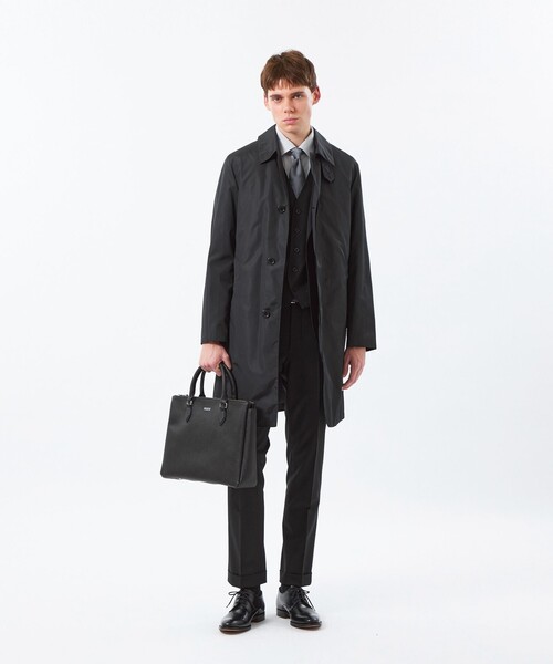 MACKINTOSH PHILOSOPHY(マッキントッシュ フィロソフィー)の「中空トラスナイロン WELLINGTON(ウェリントン)(ステンカラーコート・メンズ・ブラック/ダークネイビー・38/40)」の4枚目の写真