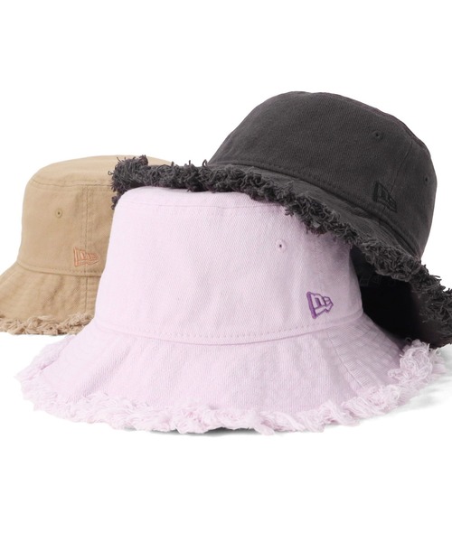 NEW ERA（ニューエラ）の「ニューエラ バケットハット カットオフ 無地（ハット・メンズ・グレー/ホワイト/ピンク/ベージュ・L/XL/M/L/S/M）」の4枚目の写真
