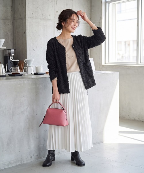 STYLE DELI(スタイルデリ)の「【訳あり】フリンジライトジャケット(ノーカラージャケット・レディース・ホワイト/ブラック・FREE)」の12枚目の写真