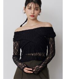 MURUA | レースカシュクールオフショルトップス(Tシャツ/カットソー)