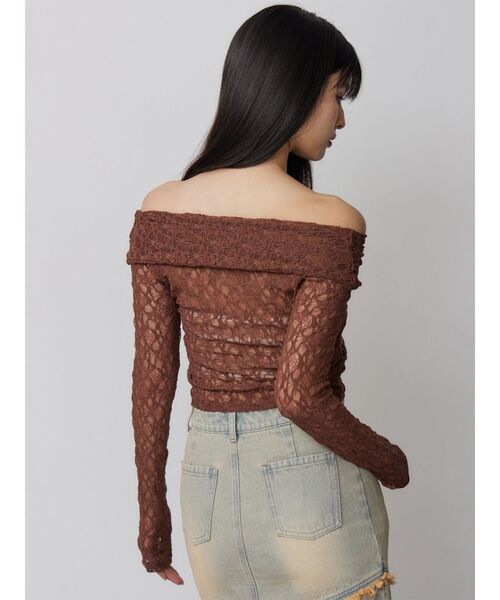 MURUA（ムルーア）の「レースカシュクールオフショルトップス（Tシャツ/カットソー・レディース・ブラウン/ブラック/アイボリー・FREE）」の20枚目の写真