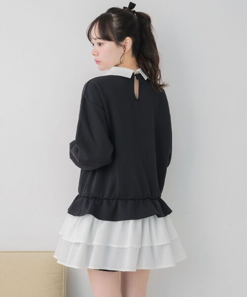 ems excite（エムズエキサイト）の「レイヤード風フリルOP（ワンピース・レディース・ブラック/ライトグレー・FREE）」の12枚目の写真