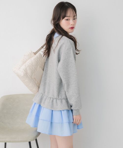 ems excite（エムズエキサイト）の「レイヤード風フリルOP（ワンピース・レディース・ブラック/ライトグレー・FREE）」の20枚目の写真