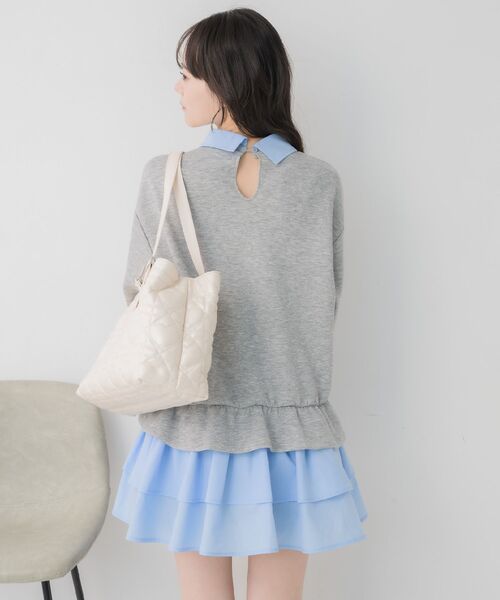 ems excite（エムズエキサイト）の「レイヤード風フリルOP（ワンピース・レディース・ブラック/ライトグレー・FREE）」の21枚目の写真