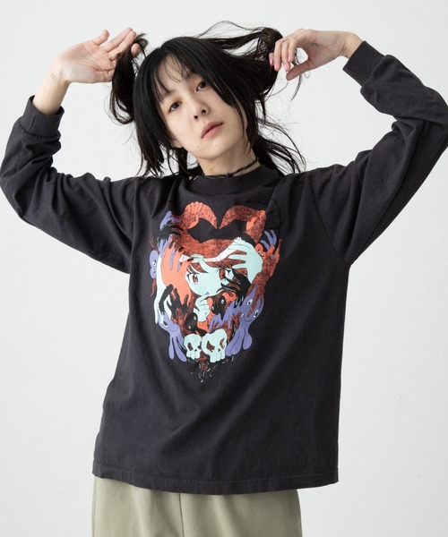 田中かえ L/S T-shirt（Tシャツ/カットソー）｜TXA（ティーエックス