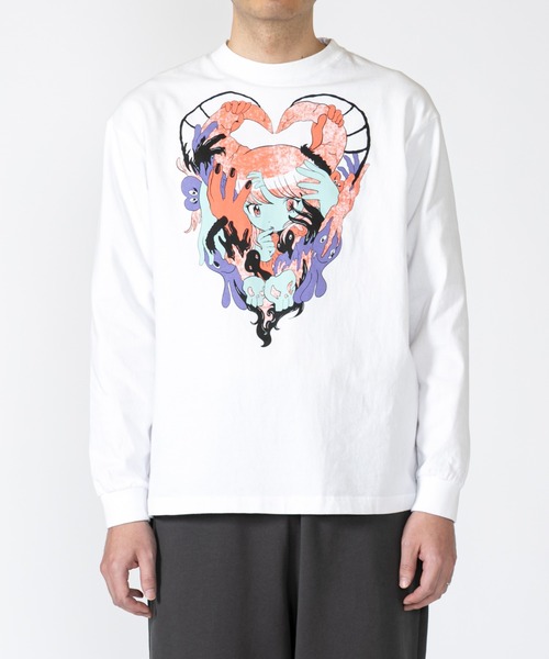 TXA(ティーエックスエー)の「田中かえ L/S T-shirt(Tシャツ/カットソー・メンズ・チャコール/ホワイト・MEDIUM/X-LARGE/LARGE)」の13枚目の写真