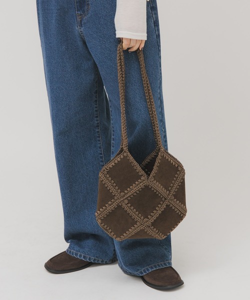 KBF（ケイビーエフ）の「パッチワークBAG（ショルダーバッグ・レディース・ブラウン/ピンク・ONE）」の3枚目の写真