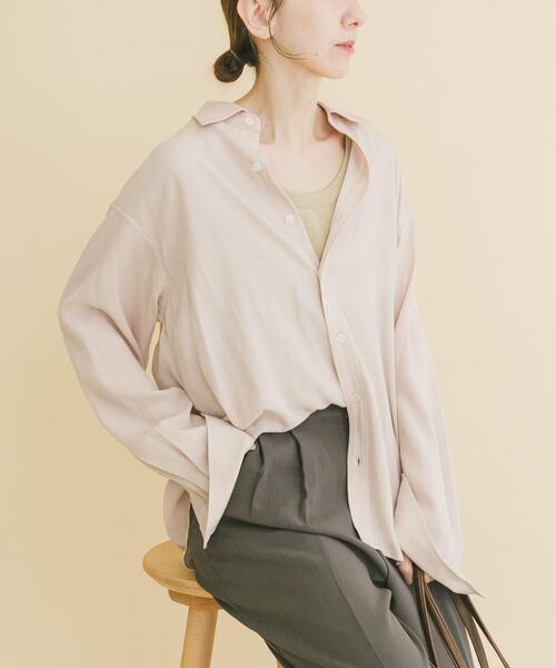 ITEMS URBANRESEARCH（アイテムズ アーバンリサーチ）の「リネンブレンドレギュラーカラーシャツ（シャツ/ブラウス・メンズ・ホワイト/ブルー系その他/イエロー系その他/ピンク系その他・LARGE/MEDIUM）」の4枚目の写真