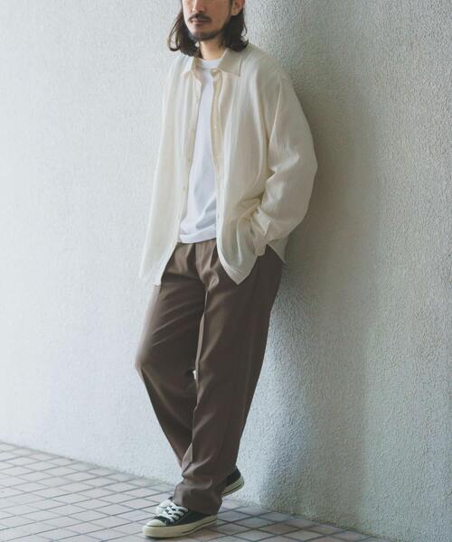 ITEMS URBANRESEARCH(アイテムズ アーバンリサーチ)の「リネンブレンドレギュラーカラーシャツ(シャツ/ブラウス・メンズ・ホワイト/ブルー系その他/イエロー系その他/ピンク系その他・LARGE/MEDIUM)」の6枚目の写真