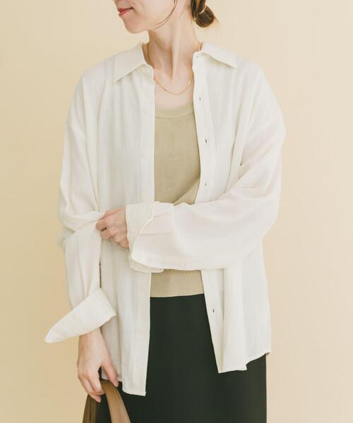 ITEMS URBANRESEARCH(アイテムズ アーバンリサーチ)の「リネンブレンドレギュラーカラーシャツ(シャツ/ブラウス・メンズ・ホワイト/ブルー系その他/イエロー系その他/ピンク系その他・LARGE/MEDIUM)」の8枚目の写真