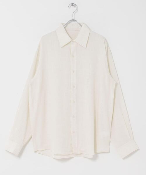 ITEMS URBANRESEARCH(アイテムズ アーバンリサーチ)の「リネンブレンドレギュラーカラーシャツ(シャツ/ブラウス・メンズ・ホワイト/ブルー系その他/イエロー系その他/ピンク系その他・LARGE/MEDIUM)」の12枚目の写真