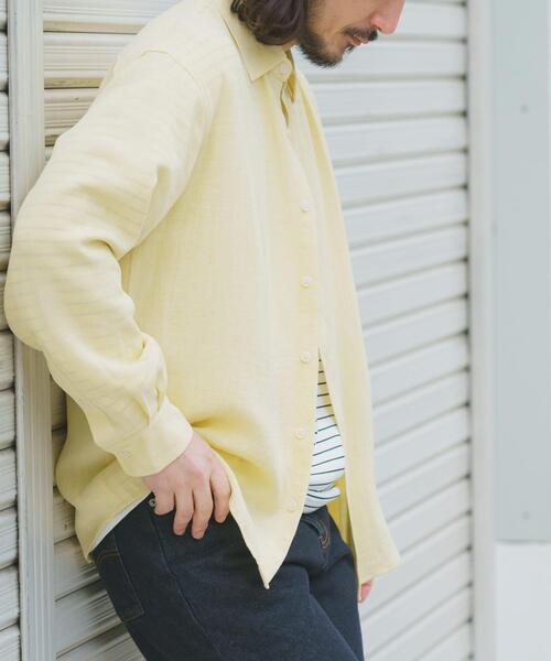 ITEMS URBANRESEARCH(アイテムズ アーバンリサーチ)の「リネンブレンドレギュラーカラーシャツ(シャツ/ブラウス・メンズ・ホワイト/ブルー系その他/イエロー系その他/ピンク系その他・LARGE/MEDIUM)」の14枚目の写真