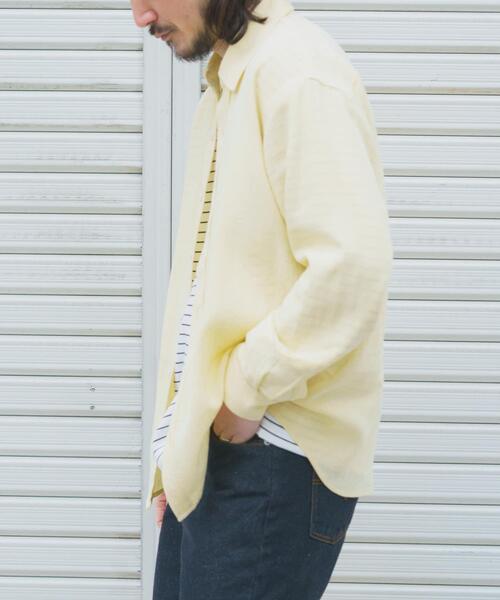 ITEMS URBANRESEARCH(アイテムズ アーバンリサーチ)の「リネンブレンドレギュラーカラーシャツ(シャツ/ブラウス・メンズ・ホワイト/ブルー系その他/イエロー系その他/ピンク系その他・LARGE/MEDIUM)」の15枚目の写真
