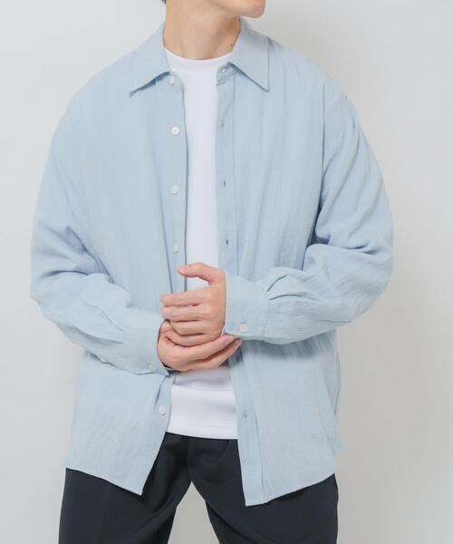 ITEMS URBANRESEARCH（アイテムズ アーバンリサーチ）の「リネンブレンドレギュラーカラーシャツ（シャツ/ブラウス・メンズ・ホワイト/ブルー系その他/イエロー系その他/ピンク系その他・LARGE/MEDIUM）」の5枚目の写真