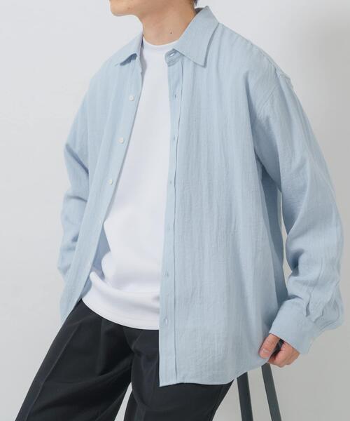ITEMS URBANRESEARCH（アイテムズ アーバンリサーチ）の「リネンブレンドレギュラーカラーシャツ（シャツ/ブラウス・メンズ・ホワイト/ブルー系その他/イエロー系その他/ピンク系その他・LARGE/MEDIUM）」の8枚目の写真