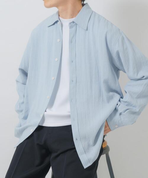 ITEMS URBANRESEARCH（アイテムズ アーバンリサーチ）の「リネンブレンドレギュラーカラーシャツ（シャツ/ブラウス・メンズ・ホワイト/ブルー系その他/イエロー系その他/ピンク系その他・LARGE/MEDIUM）」の9枚目の写真