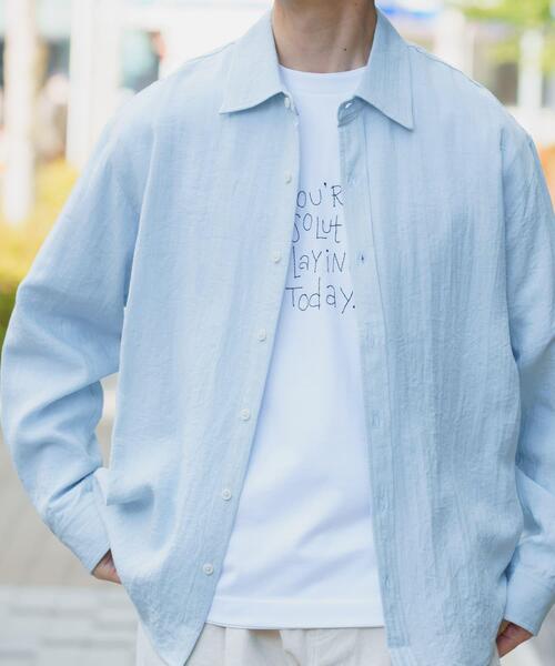 ITEMS URBANRESEARCH（アイテムズ アーバンリサーチ）の「リネンブレンドレギュラーカラーシャツ（シャツ/ブラウス・メンズ・ホワイト/ブルー系その他/イエロー系その他/ピンク系その他・LARGE/MEDIUM）」の11枚目の写真