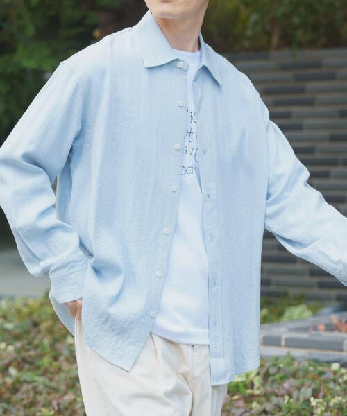 ITEMS URBANRESEARCH（アイテムズ アーバンリサーチ）の「リネンブレンドレギュラーカラーシャツ（シャツ/ブラウス・メンズ・ホワイト/ブルー系その他/イエロー系その他/ピンク系その他・LARGE/MEDIUM）」の12枚目の写真