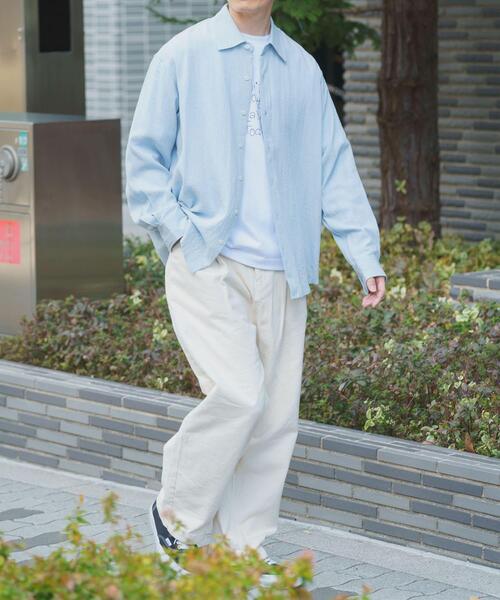 ITEMS URBANRESEARCH（アイテムズ アーバンリサーチ）の「リネンブレンドレギュラーカラーシャツ（シャツ/ブラウス・メンズ・ホワイト/ブルー系その他/イエロー系その他/ピンク系その他・LARGE/MEDIUM）」の14枚目の写真