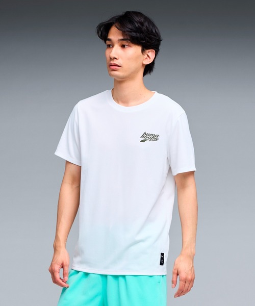 PUMA(プーマ)の「PUMA プーマ メンズ バスケットボール HOOPS グラフィック 半袖 Tシャツ(Tシャツ/カットソー・メンズ・ホワイト系その他/ブラック系その他・MEDIUM/LARGE/SMALL/XX-LARGE/X-LARGE)」の1枚目の写真