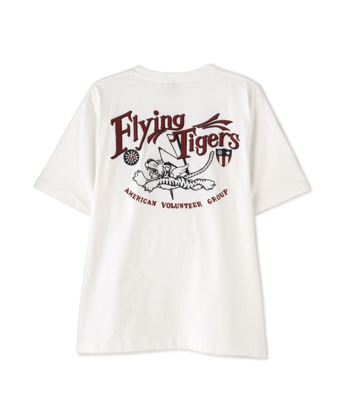 AVIREX(アヴィレックス)の「《WEB&DEPOT限定》 S/S TEE EMB FLYING TIGERS(Tシャツ/カットソー・レディース・サックスブルー/ブラック/レッド/ホワイト/チャコールグレー・F)」の2枚目の写真