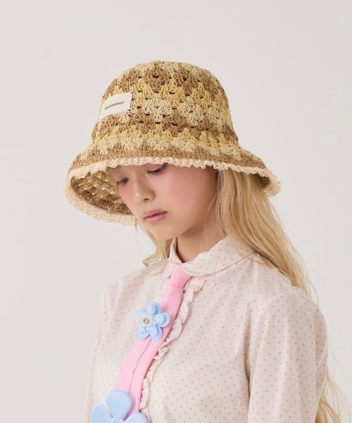kaorinomori（カオリノモリ）の「kaorinomori  ピックハット / カオリノモリ（ハット・レディース・スカイブルー/ライトベージュ・M/57.5cm）」の3枚目の写真