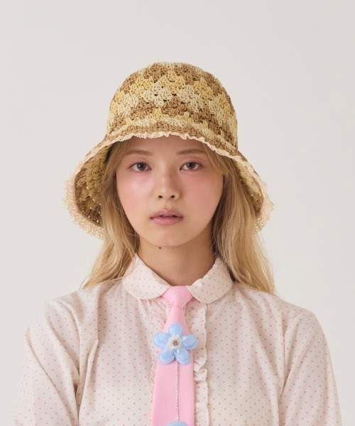 kaorinomori（カオリノモリ）の「kaorinomori  ピックハット / カオリノモリ（ハット・レディース・スカイブルー/ライトベージュ・M/57.5cm）」の5枚目の写真