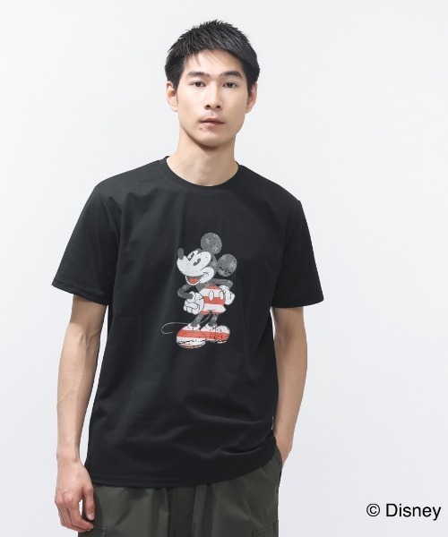Disney(ディズニー)の「ディズニー UVカットドライグラフィックTシャツ ミッキー(Tシャツ/カットソー・メンズ・オフホワイト/ブラック・L/M/LL/S/3L)」の1枚目の写真