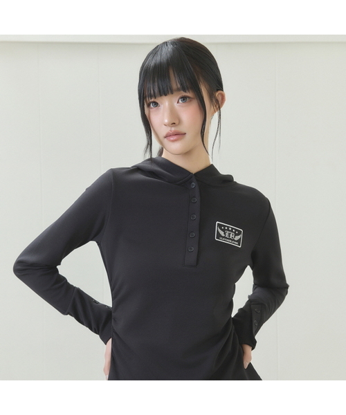 EL PATCH HOOD T-SHIRT (BLACK)