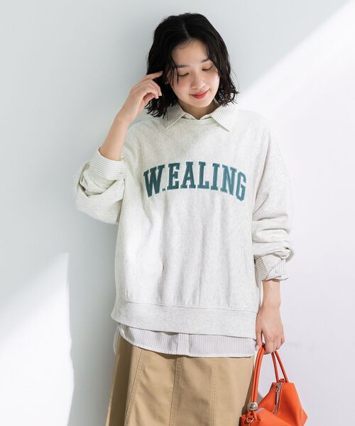 Green　Parks（グリーンパークス）の「刺しゅうロゴ裏毛プルオーバー（スウェット・レディース・オフホワイト/チャコールグレー/オレンジ/ホワイト系その他・FREE）」の8枚目の写真