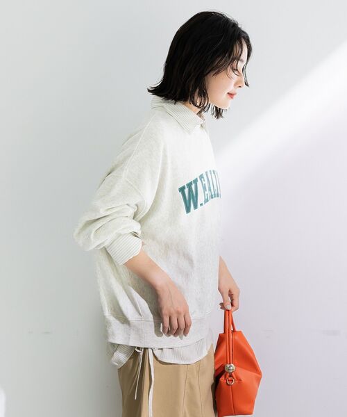 Green　Parks（グリーンパークス）の「刺しゅうロゴ裏毛プルオーバー（スウェット・レディース・オフホワイト/チャコールグレー/オレンジ/ホワイト系その他・FREE）」の9枚目の写真