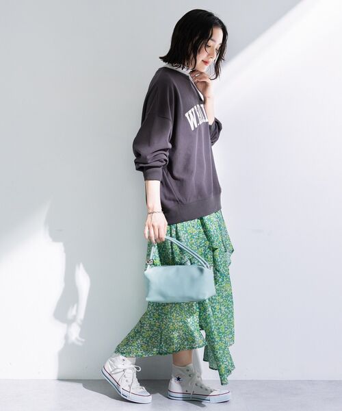 Green　Parks（グリーンパークス）の「刺しゅうロゴ裏毛プルオーバー（スウェット・レディース・オフホワイト/チャコールグレー/オレンジ/ホワイト系その他・FREE）」の11枚目の写真