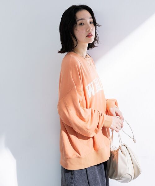 Green　Parks（グリーンパークス）の「刺しゅうロゴ裏毛プルオーバー（スウェット・レディース・オフホワイト/チャコールグレー/オレンジ/ホワイト系その他・FREE）」の15枚目の写真