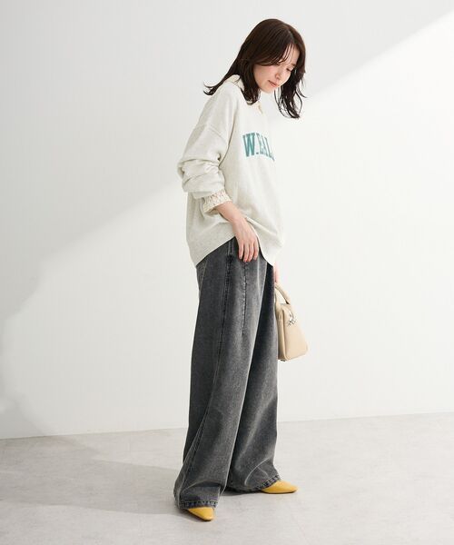 Green　Parks（グリーンパークス）の「刺しゅうロゴ裏毛プルオーバー（スウェット・レディース・オフホワイト/チャコールグレー/オレンジ/ホワイト系その他・FREE）」の22枚目の写真