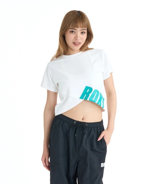 ROXY(ロキシー)の「ROXY ウィメンズ FITNESS FEEL THE SPARK TEE Tシャツ 【2026年春夏モデル】/ロキシーUVカット速乾ショート丈半袖Tシャツ(Tシャツ/カットソー・レディース・ブラック/グレー/ホワイト・MEDIUM/LARGE/SMALL)」の6枚目の写真