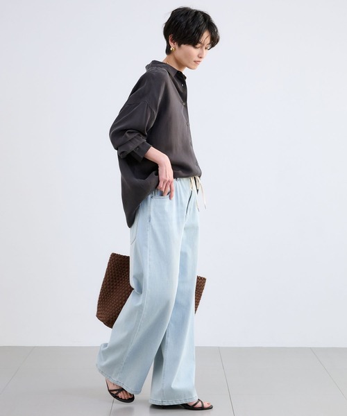 BARNYARDSTORM（バンヤードストーム）の「BARNYARDSTORM / キュプラフィブリルシャツ【JAPAN FABRIC】（シャツ/ブラウス・レディース・チャコールグレー/オフホワイト・FREE）」の15枚目の写真