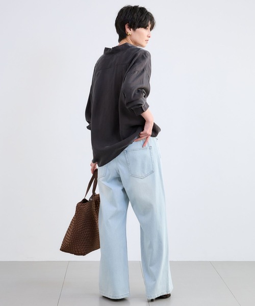 BARNYARDSTORM（バンヤードストーム）の「BARNYARDSTORM / キュプラフィブリルシャツ【JAPAN FABRIC】（シャツ/ブラウス・レディース・チャコールグレー/オフホワイト・FREE）」の16枚目の写真