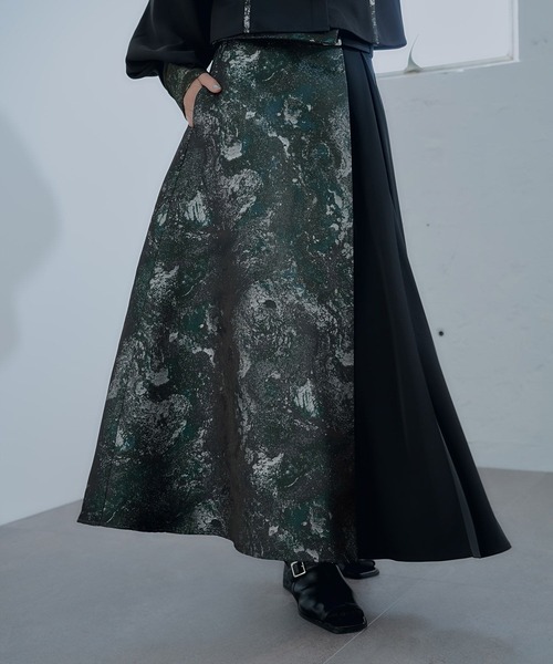 HARE（ハレ）の「アートジャガードキリカエスカート(HARE)（スカート・レディース・ネイビー/グリーン/パープル・FREE/LARGE）」の2枚目の写真